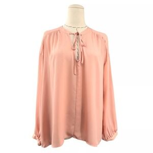 Cynthia‎ Steffe  Tie Neck Flowy Blouse Girly Barbie Coquette Preppy Elegant Chic